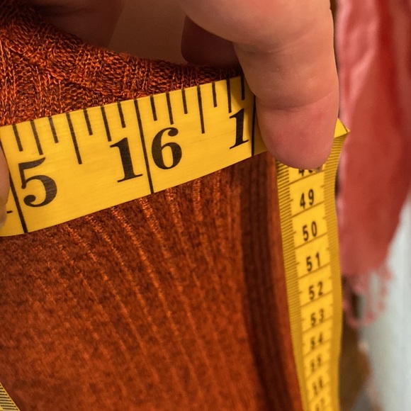 FOREVER 21 RIBBED SLEEVELESS MOCK TURTLENECK MINI DRESS ORANGE - Picture 9 of 11